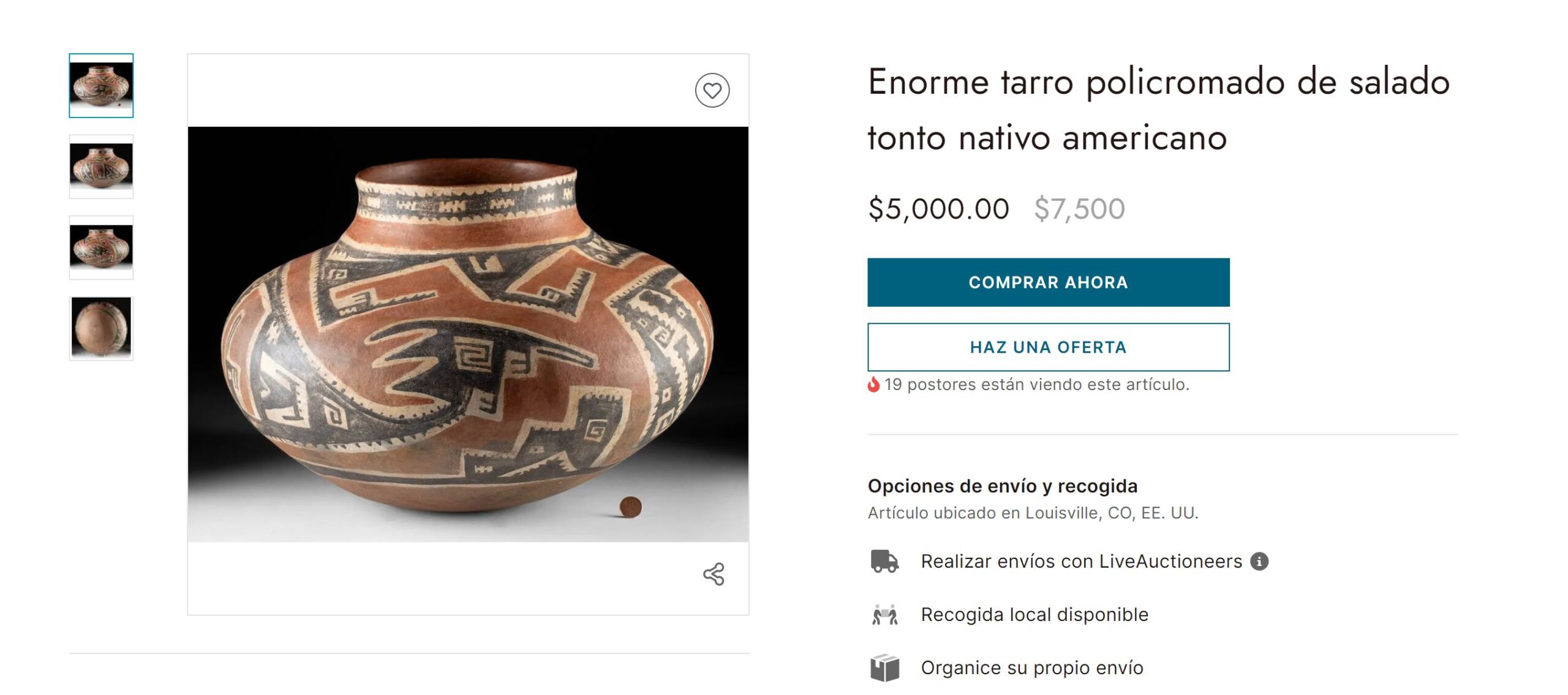 ¿En cuánto dinero se vendieron las piezas arqueológicas mexicanas que una casa subastó en Estados Unidos?