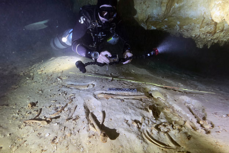 Hallan nuevo esqueleto de hace más de 8.000 años en cenotes del Caribe mexicano